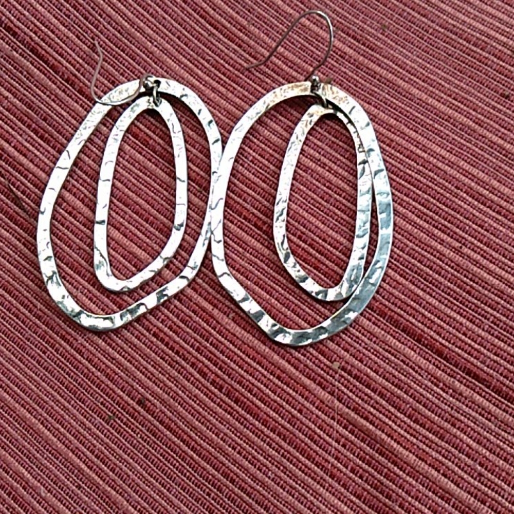 Gold Hammer looking Earrings